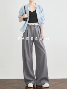 Invisible Pockets Linen Blend Suit Pants Womens Loose Trousers