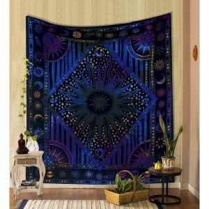 VIKAMA Bohemian Phong Cách Tối Màu Tấm Thảm Treo Tường Polyester Phòng Khách Phòng Ngủ Phòng Game Ký Túc Xá Đại Học Trang Trí Chụp Ảnh Phông Nền