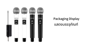 【12H Shipping】RAYHAYES Professional Wireless Microphone Bluetooth Dual Handheld Rechargeable For Videoke Karaoke Mic Working Range 300m UHF Wireless Mic Conference Party Church DJ Wedding Home KTV Set
