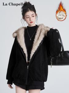 La Chapelle | Warm Furry Collar Hooded Winter Coat