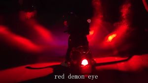 Motorcycle LED light Mini Driving Light Dual Color Strobe Spotlight red flashing strong headlights waterproof