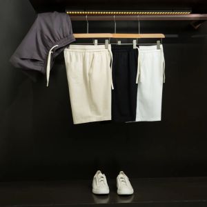 Designer Heavyweight Washed Cotton Linen Blend Mens Summer New Pure Color Elastic Waist Cool Feeling Short Pants Casual Trousers