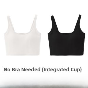 MiiOW | Cat Woman Strap Vest Womens Built-In Chest Pad Short Style Summer Top Inner Wear Base Layer Shirt Beautiful Back Design