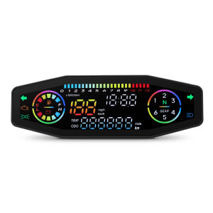 RYSJM | New LED Motorcycle Speedometer Mileage 12K RPM Tachometer Voltage Clock Oil Level Display For Russian KR200 Motorcycle Accessori