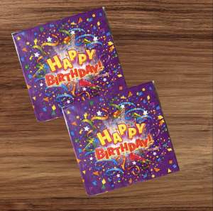 Party Dinner Napkin Serviette Disposable Paper Tableware Decoupage- Colour Happy Birthday Celebration Balloon Cakes [NSP162]