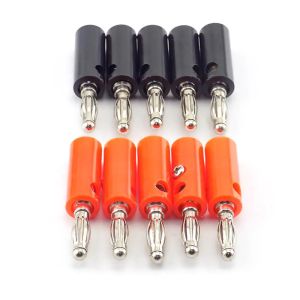 10pcs Banana Plate Plugs Connectors 4mm Red Black Solderless For Audio Speaker Video Musical DIY Connector Practical