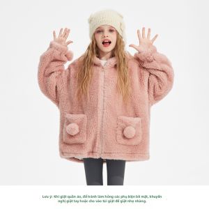 iplant | Áo Khoác Hoodie Len Mịn Mới Cho Bé Trai và Bé Gái Cỡ Lớn