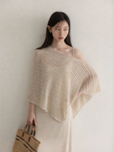 Cantonstory | Irregular Asymmetric Lace-Up Lazy Style Summer Sun Protection Knitwear