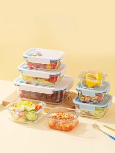 Heat Resistant Glass Microwave Safe Preservation Box Mr. Grocery L. PD. Rectangular Food Grade Container for Universal Use