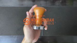Espresso Coffee Tamper 58 mm Flat Base Stainless Steel Wooden Handle Alat Press Tamping Bubuk Kopi Espresso Gangang Kayu
