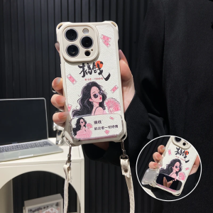 Creative Girls Money Making Sunglasses Phone Case Crossbody Hanging Rope Compatible with  16Promax Huawei Mate60Pro New Pura70 Mirror Stand Reno13 Anti-Fall Vivos20 Silicone Protective Cover