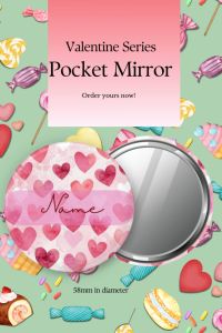 Elegant Valentine Series Compact Pocket Mirror - Light Weight Makeup Mirror for On-the-Go Use