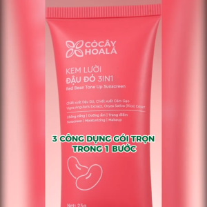 KEM LƯỜI CHỐNG NẮNG ĐẬU ĐỎ 3IN1 CỎ CÂY HOA LÁ 25G DƯỠNG SÁNG KEM NỀN TRANG ĐIỂM