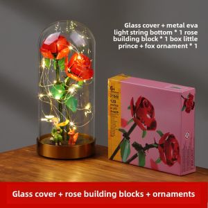 Suitable for Lego 40460 Rose Tulip Matching Glass Cover Gifts for Girlfriend Handmade Building Blocks Dust Cover