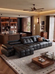 FZT [Pre-order] Black Padded Upholstered Compact Sofa Bed 2-3 Seater with Stylish Design for Home Cinema Comfort