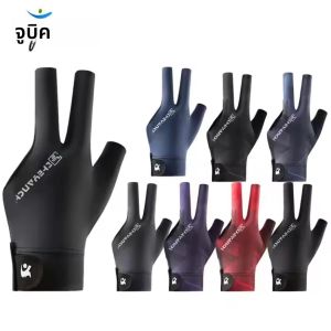 GTUBIKE 1PC ถุงมือบิลเลียดซ้ายมือสามนิ้วสนุ๊กเกอร์ถุงมือบิลเลียดสติกเกอร์กันลื่นความยืดหยุ่นการฝึกอบรมบิลเลียดถุงมือ