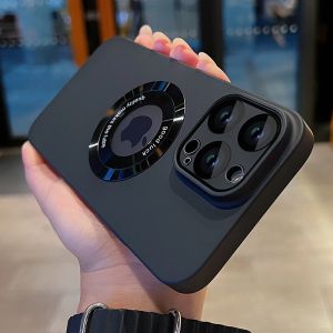 Luxury Magsafe Wireless Charge Phone Case For iPhone 15 16 14 13 12 11 Pro Max 16 Plus Matte Magnetic Back Protector Cases Cover