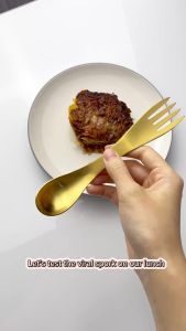 USAGI OFFICIAL - 304 Stainless Spork / Alat Makan Camping Stainless Steel Portable Travelling Multifungsi / Sendok Garpu Bekal Makanan Outdoor / Spoon and Fork Dual Fungsi