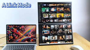 ZOOMEDIN 15.6" Dual/Single Screen FHD 1080p Portable Monitor with Built-in Stand 360° Rotation and USB-C Connectivity - Local Delivery