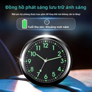 Đồng Hồ Thạch Anh Mini Ô Tô Đồng Hồ Điện Tử Chống Nước Cho Bảng Điều Khiển Xe Đạp Và Xe Máy Vỏ Thép Trong Ô Tô Có Kính Sapphire