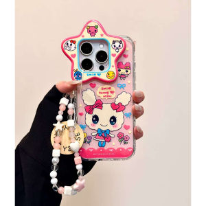 Cartoon Star Frame Juice Flower iPhone16Promax 15New 14Pro 13 Creative Full Cover Anti-Fall Protective Case Butterfly Knot