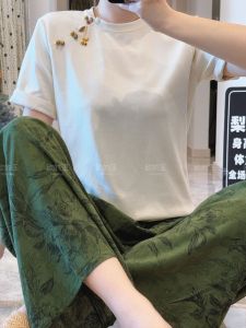 Quần Ngủ Lụa Cotton Cạp Cao Mùa Hè Mỏng Cho Nữ Quần Dài Thường Ngày Mùa Xuân Quần Đi Biển Quần Dài Máy Lạnh