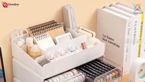Oxihom Laci Plastik Susun Tempat Make Up Acrylic Kotak Penyimpanan S2031