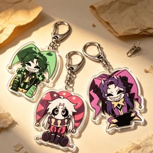 Bandai | for The Freak Circus Pierrot Harlequin Jester Game Peripheral Acrylic Keychain Festival Gift Cute Ornament Decoration Pendant
