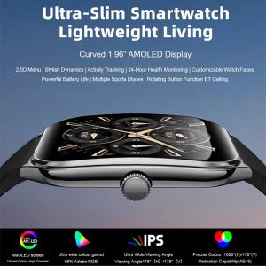 Ultra Thin AMOLED Smart Watch Hot Men 386*448HD Screen Fashion Women Sports Bracelet BT Calling Waterproof Smartwatch New Gift
