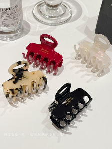 Rectangular Loose Clip Acetate Small Hair Grabbing Clip Female 2024 New Arrival Fancy Red Hairpin Back Head Shark Clip