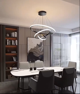 โคมไฟห้องรับแขก LED โคมไฟเพดาน นอร์ดิก ด้วยรีโมทคอนโทรลเพื่อเปลี่ยนแสง 3สี ไฟสามสี ห้องนอน โคมระย้า โรงแรม ศึกษา ห้องรับประทานอาหาร