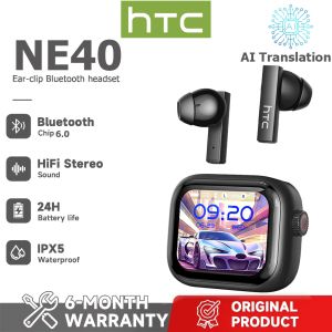 1-Year Warranty HTC NE40 AI Translator Real-Time Translation TWS Bluetooth Earphones Bluetooth 6.0 HiFi Sound Quality IPX5 Waterproof Wireless Earphones
