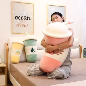 Gấu Bông Ly Trà Sữa Trái Cây Trà Sữa Trân Châu Dễ Thương (25cm---75cm) Vải Miniso Siêu Mềm Mịn
