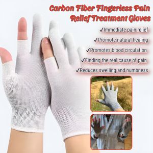 Anti-Static Carbon Fiber Fingerless Gloves Ease Muscle Tension Relieve Pain Dustless Protective Labor Gloves工业防护劳保手套