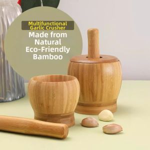 Manual Wooden Garlic Crusher Pestle and Mortar