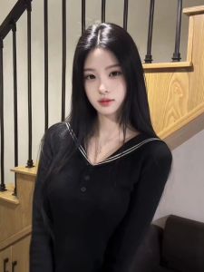 CHANGTONG | Slimming Naval Collar Knitwear Womens Small Frame Outfit