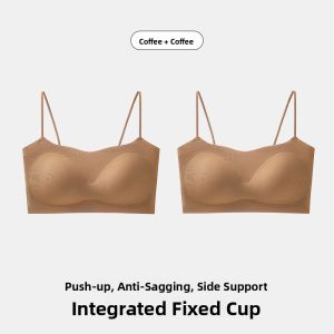 Miiow |  Invisible Thin Strap Womens Bra Underwear Cat Person Special Vest Style Gathered Soft Comfortable Fashion Trend Summer 2025
