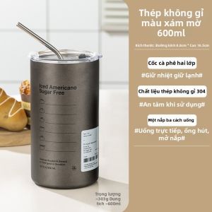 Jiaxun | Cốc Thermo Bằng Inox Có Nắp Dễ Mang Đi