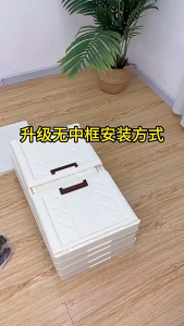 Cutiehaus L50-60cm (3-5Layer) Double Door Storage Box Foldable Multipurpose Storage Cabinet Movable Dustproof With Wheel Kotak Penyimpanan Pintu Berganda Kabinet Penyimpanan Serbaguna dengan Roda