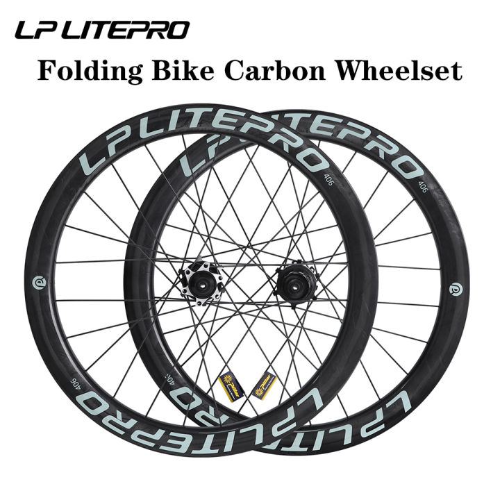 LP Litepro Foldable Bicycle Wheels 406/451 20 Inch Disc Brake Carbon