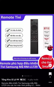 Remote điều khiển Tivi Samsung Mẫu RM-L1729 dùng cho tivi màn hình phằng LCD Led...
