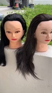 หัวหุ่นสำหรับฝึกตัดผม***ราคาโรงงาน*** ซอย ถัก หน้าสวย ผมเส้นไหมเกรด A ผมหนา นุ่ม สลวย ทนความร้อนได้ หัวไม่บุบ