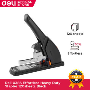 Deli Effortless Heavy Duty Stapler 120 Sheets Black 0386