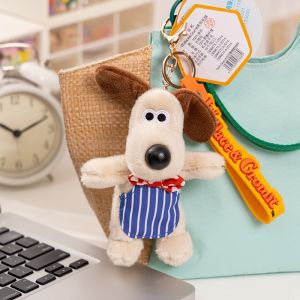High Quality With Tag Wallace&Gromit Plush Toy Kawaii Gromit Wallace Toys Cartoon Puppy Dogs Bag Pendant Key Chain Kid Gift