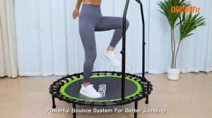 OneTwoFit Trampoline Tấm bạt lò xo 45inch Có thể gập lại Có tay cầm Thiết bị thể thao thể dục 114cm