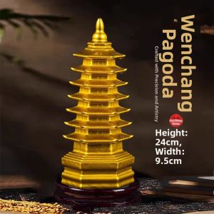 Mini Gold Cultural Tower Ceramic Decor 7 Layers