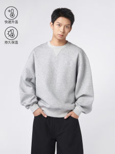 Cleanfit UDBK380g Heavyweight Air Layer Sweatshirt Loose Lazy Relaxing Feel Cotton Polyester Blend Long Sleeve round Neck Sweatshirt
