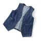 Spring Summer Denim Round Neck Vest Women's Cropped Loose-Fit Korean BF Sleeveless Jacket Shoulder Vest Outerwear. 