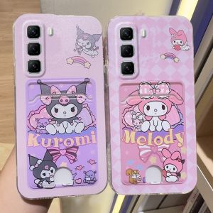 Phone Case Infinix Hot 60i 60 Pro + Plus Tecno Spark Go 2 POP 10 POVA 7 4G 5G Casing New Design Cute Plaid Cinnamoroll Melody Card Holder Rainbow Kurumi Silicone Soft Cover 2025