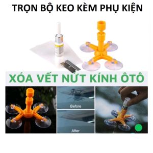 Keo dán gắn kính ô tô phục hồi vết rạn nứt như mới kèm đủ phụ kiện chuyên dụng loại tốt phụ kiện xe hơi